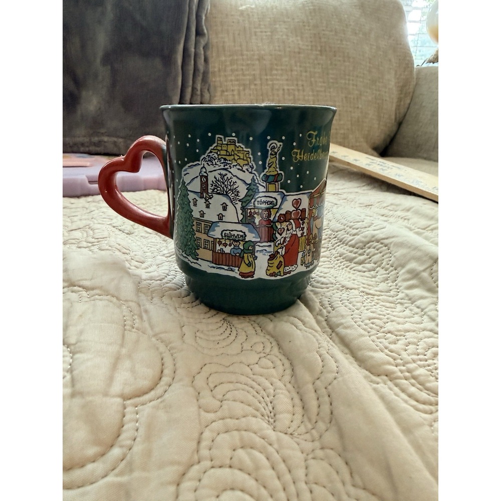 Frohe Weihnachten Heidelberger Weihnachtsmarkt - German Christmas Mug with Heart